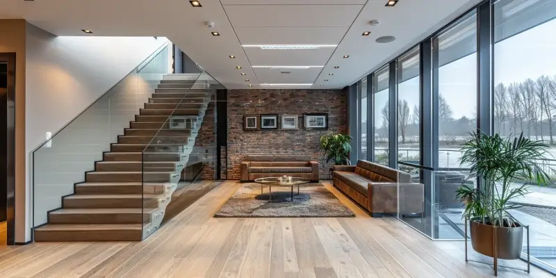 Balustrady szklane wewnętrzne Warszawa